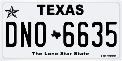 TX license plate DNO6635