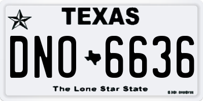 TX license plate DNO6636