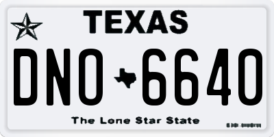 TX license plate DNO6640
