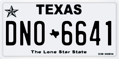 TX license plate DNO6641