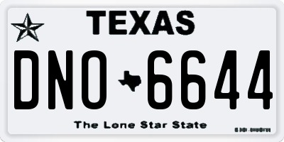 TX license plate DNO6644