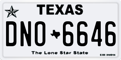TX license plate DNO6646
