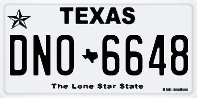 TX license plate DNO6648
