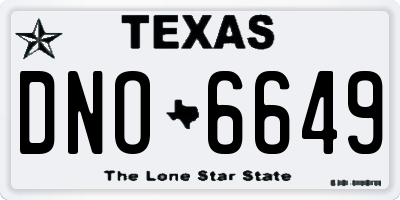 TX license plate DNO6649