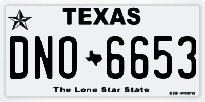 TX license plate DNO6653