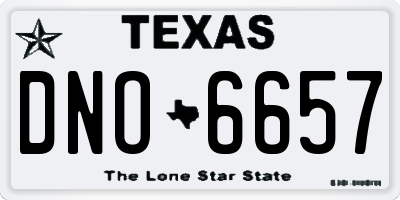 TX license plate DNO6657