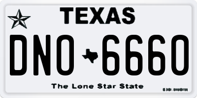 TX license plate DNO6660