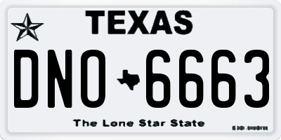 TX license plate DNO6663