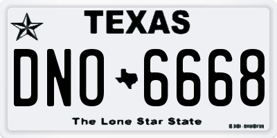 TX license plate DNO6668