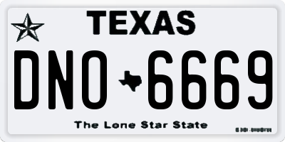 TX license plate DNO6669