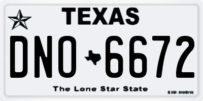 TX license plate DNO6672