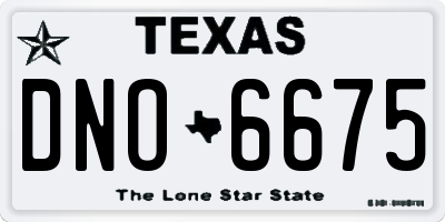 TX license plate DNO6675