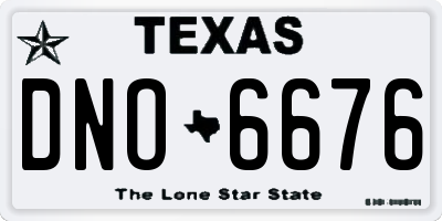 TX license plate DNO6676