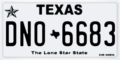 TX license plate DNO6683