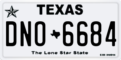 TX license plate DNO6684