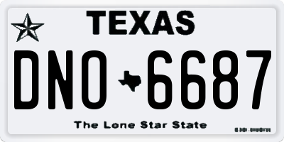 TX license plate DNO6687