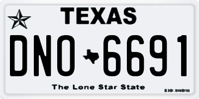 TX license plate DNO6691