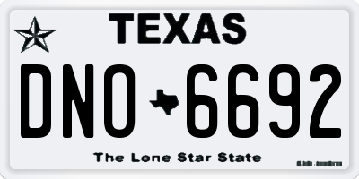 TX license plate DNO6692