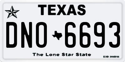 TX license plate DNO6693