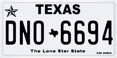 TX license plate DNO6694