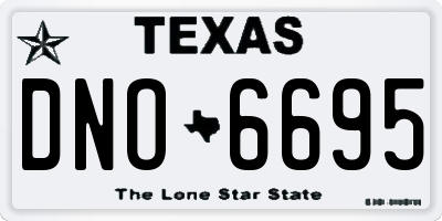TX license plate DNO6695