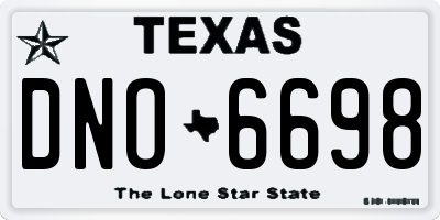 TX license plate DNO6698