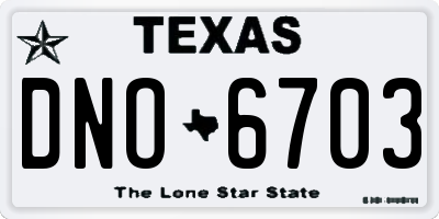 TX license plate DNO6703