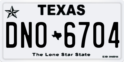 TX license plate DNO6704