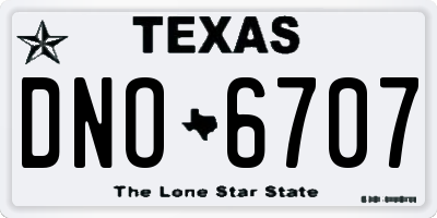 TX license plate DNO6707