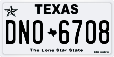 TX license plate DNO6708