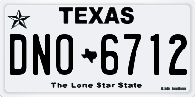 TX license plate DNO6712