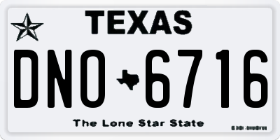 TX license plate DNO6716