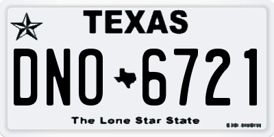 TX license plate DNO6721
