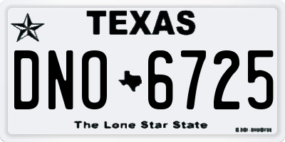 TX license plate DNO6725