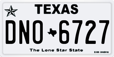 TX license plate DNO6727