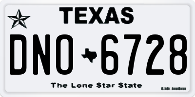 TX license plate DNO6728