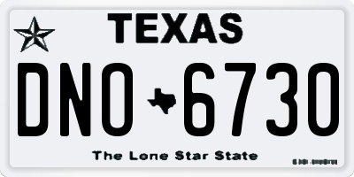 TX license plate DNO6730