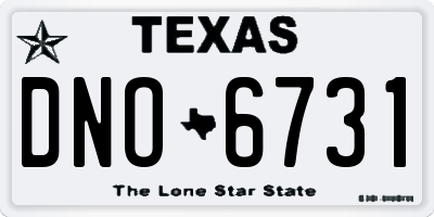 TX license plate DNO6731