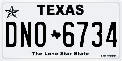 TX license plate DNO6734