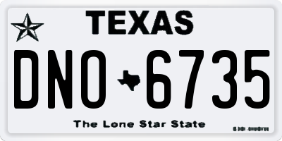 TX license plate DNO6735