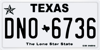 TX license plate DNO6736