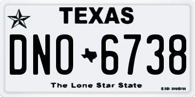 TX license plate DNO6738