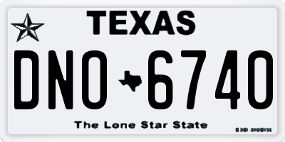TX license plate DNO6740