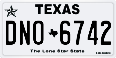 TX license plate DNO6742