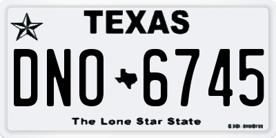 TX license plate DNO6745