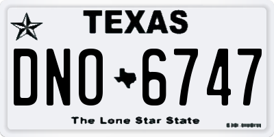 TX license plate DNO6747