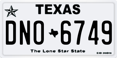 TX license plate DNO6749