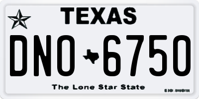 TX license plate DNO6750