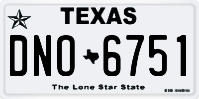 TX license plate DNO6751
