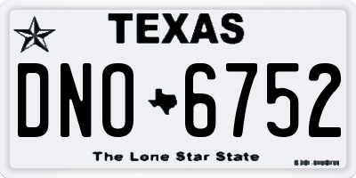 TX license plate DNO6752